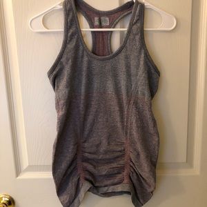 Athleta Striped Fast Track Tank in Grey and Orange